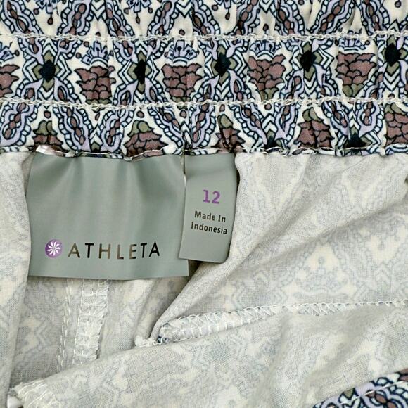 Athleta Womens Sz 12 Geometric Blue Brown Hudson Board Shorts - Picture 4 of 7